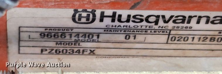 image for item KT9378 Husqvarna PZ6034FX  ZTR lawn mower