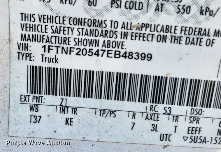 image for item KT9419 2007 Ford F250 Super Duty XL  pickup truck