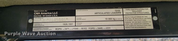 image for item KT9420 2005 Case 721D XT  wheel loader