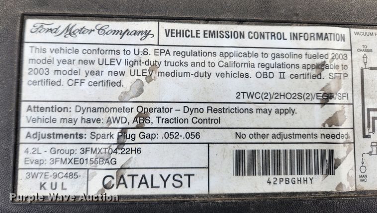 image for item KT9423 2003 Ford F150 XL  pickup truck