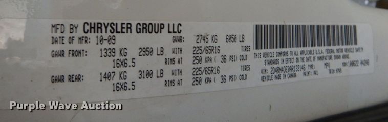 image for item LI9054 2010 Dodge Grand Caravan SE  handicap accessible van