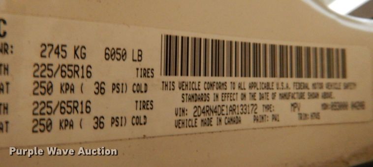 image for item LI9055 2010 Dodge Grand Caravan SE  handicap accessible van