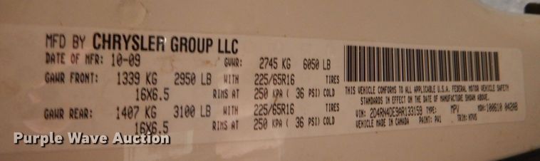 image for item LI9056 2010 Dodge Grand Caravan SE  handicap accessible van