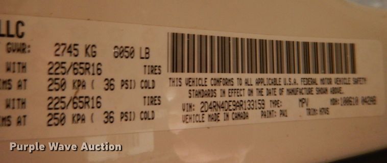 image for item LI9056 2010 Dodge Grand Caravan SE  handicap accessible van