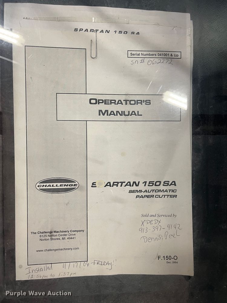 image for item LP9798 Challenge Spartan 150SA  paper cutter