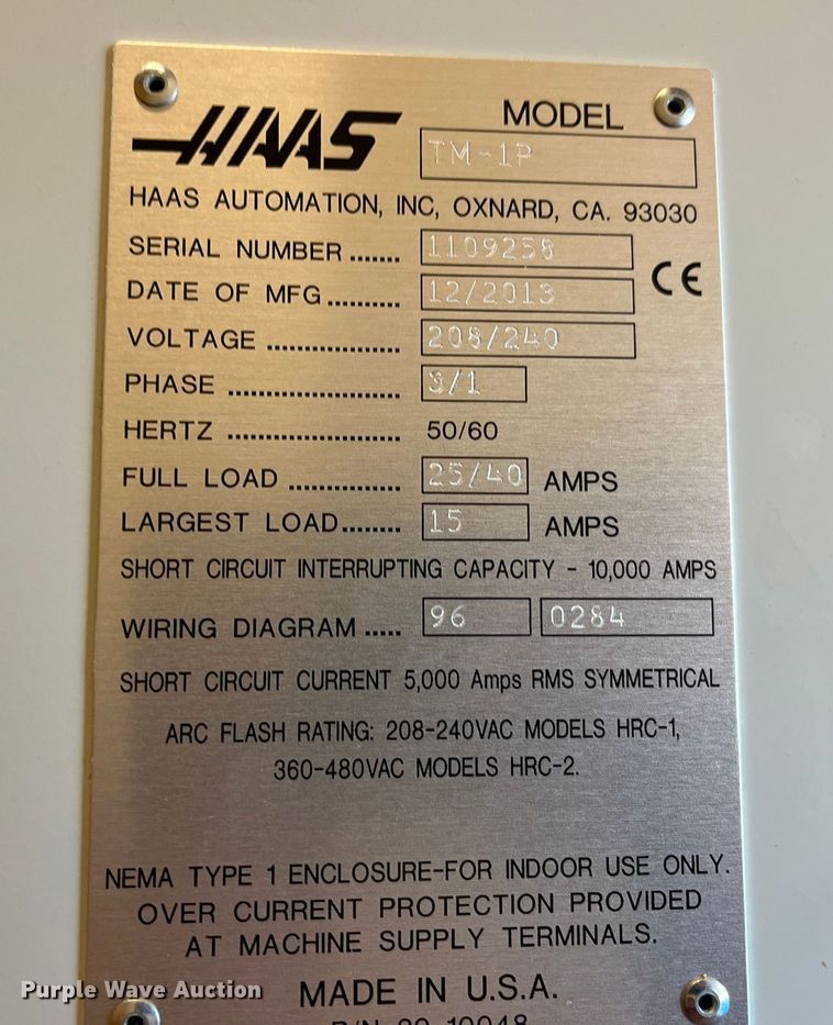 image for item LP9813 Haas TM-1P  milling machine