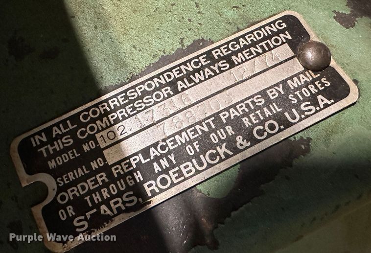 image for item LT9407 Sears, Roebuck & Co.  air compressor