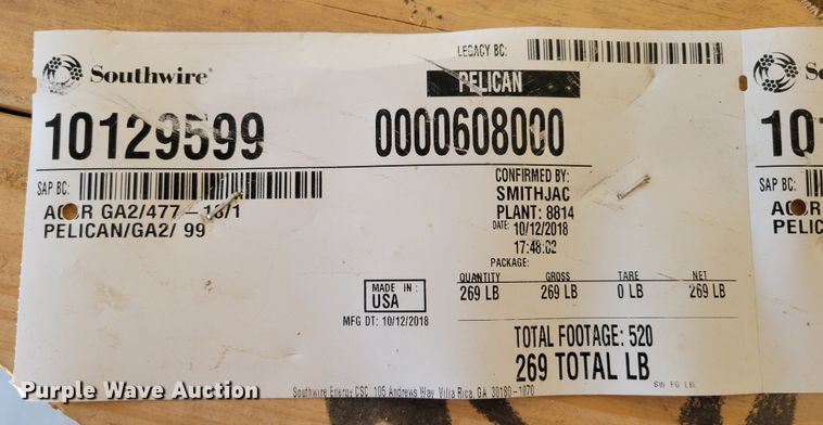 image for item LX9298 (2) spools of Southwire 18/1 wire