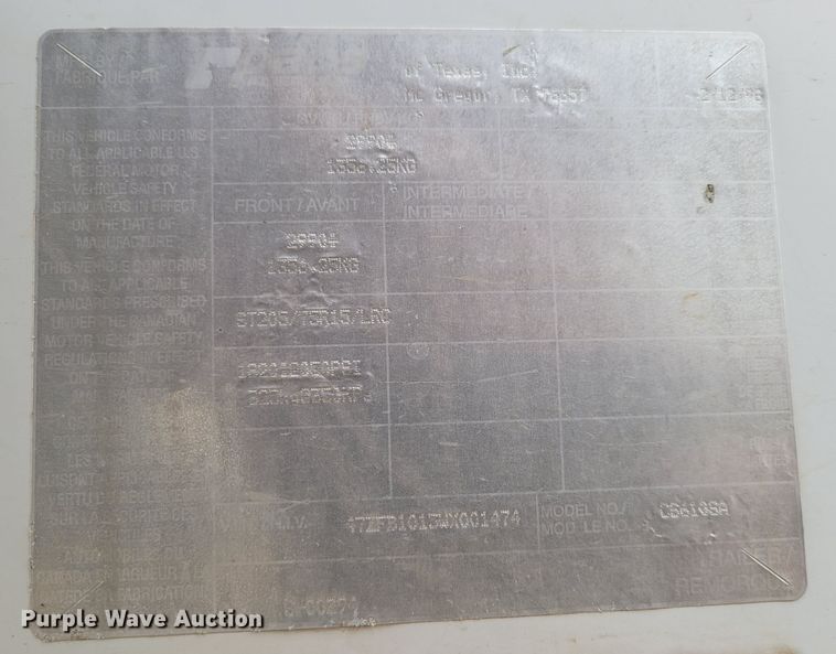 image for item LX9299 1998 Pace American CS610SA  sewer inspection trailer