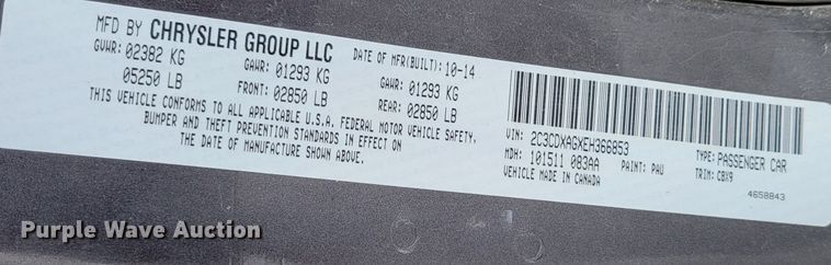 image for item LY9943 2014 Dodge Charger Police