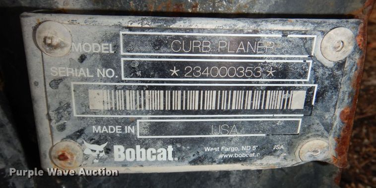 image for item LY9982 Bobcat  skid steer curb planer