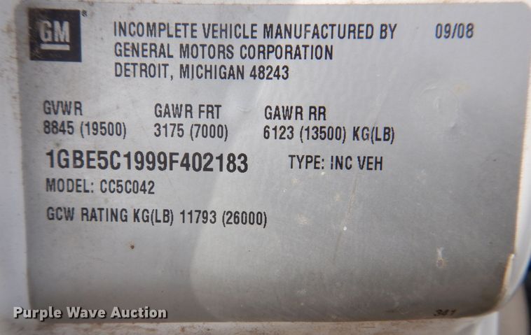 image for item MC9789 2009 Chevrolet C5500  prisoner transport shuttle bus