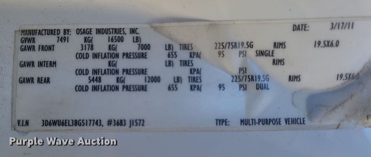 image for item MH9733 2011 Dodge Ram 4500  truck cab and chassis