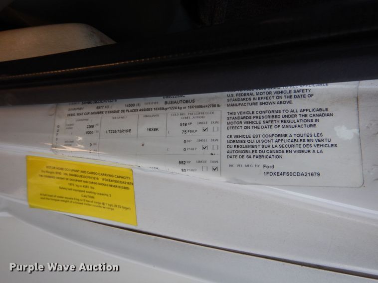 image for item MM9640 2012 Ford E450  shuttle bus