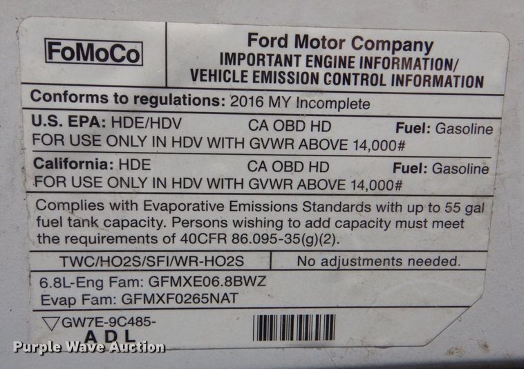 image for item MM9647 2016 Ford E450  shuttle bus