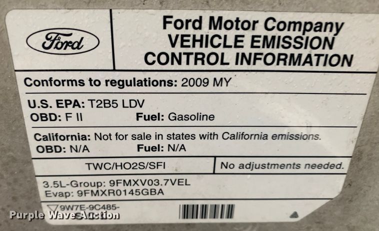 image for item MM9706 2009 Ford Taurus X  SUV