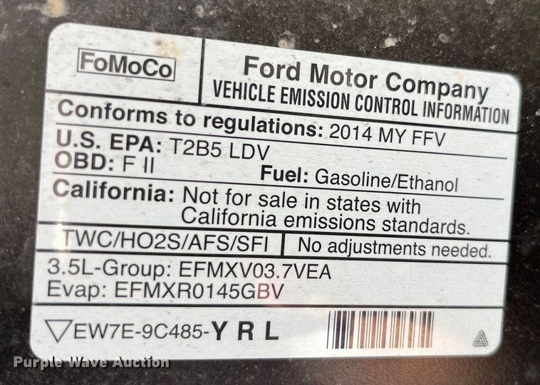 image for item MW9488 2014 Ford Taurus Police Interceptor