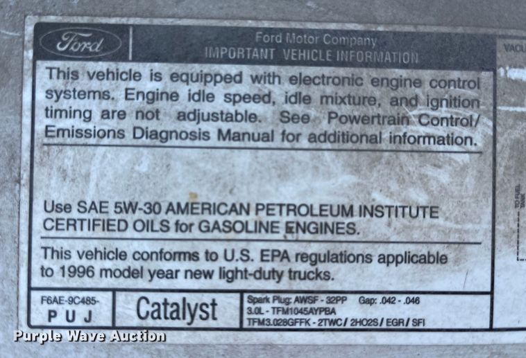 image for item MW9489 1996 Ford Ranger  SuperCab pickup truck