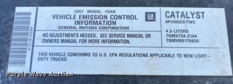 image for item MW9496 2007 Chevrolet Silverado 1500  pickup truck