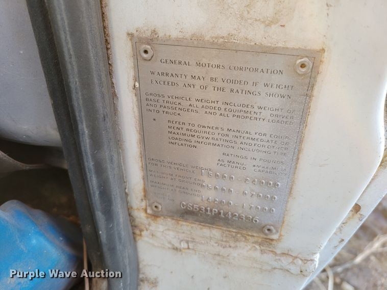 image for item DM8211 1971 Chevrolet C50  grain truck