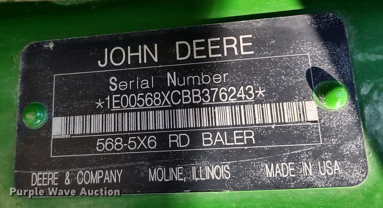 image for item DR8160 John Deere 568  round baler