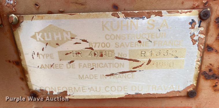 image for item KV9739 1990 Kuhn HR 4001D  power harrow