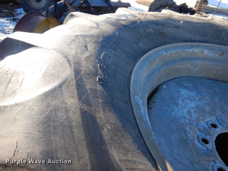 image for item LP9534 (16) 14.9-24 irrigation tires and wheels