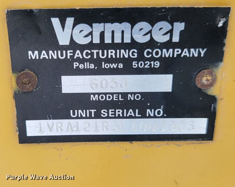 image for item ME9662 1990 Vermeer 605 Super J round baler