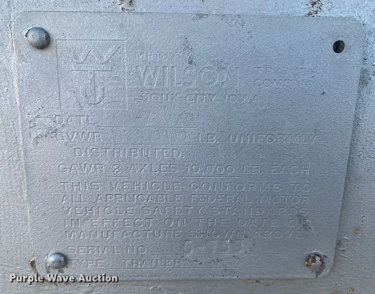 image for item MM9708 1972 Wilson Cattle Hauler  livestock trailer