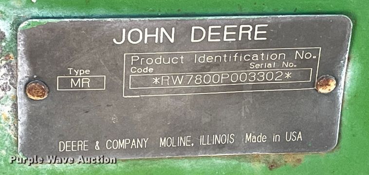 image for item MW9491 1993 John Deere 7800  MFWD tractor