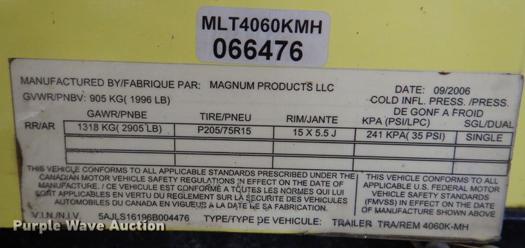 image for item DK5023 2006 Magnum MLT4060KMH  light plant