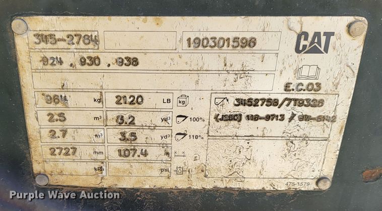 image for item DK5027 2019 Caterpillar 938M  wheel loader