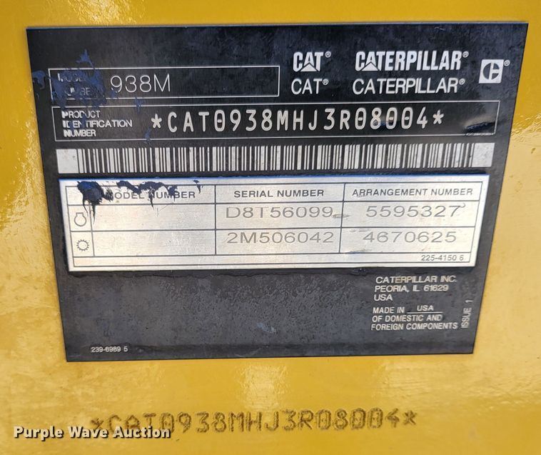 image for item DK5027 2019 Caterpillar 938M  wheel loader