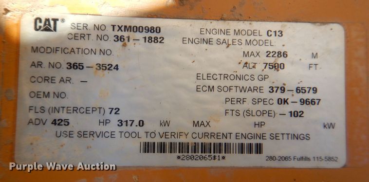 image for item DK5052 2012 Caterpillar 349E  excavator