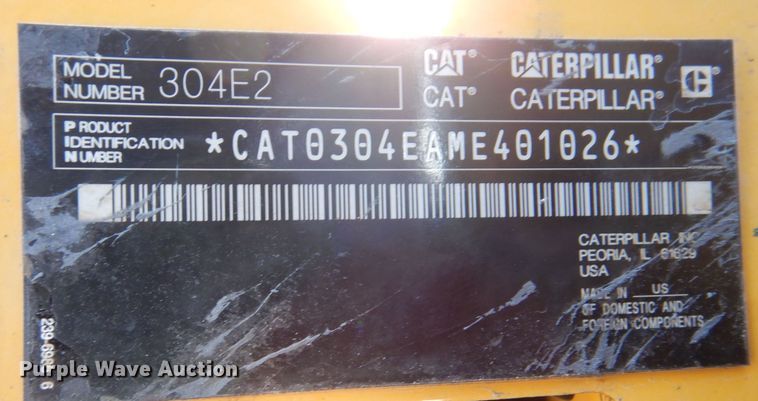 image for item DK5057 2016 Caterpillar 304E2 CR  mini excavator