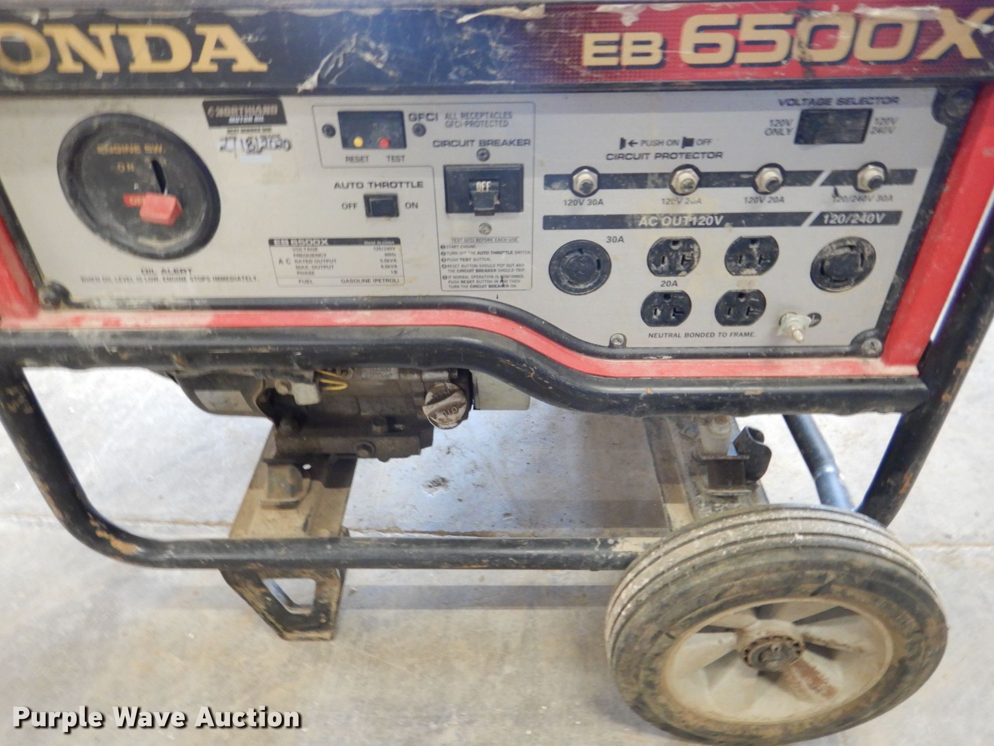 Honda EB6500X generator in Coralville, IA Item DK4999 sold Purple Wave