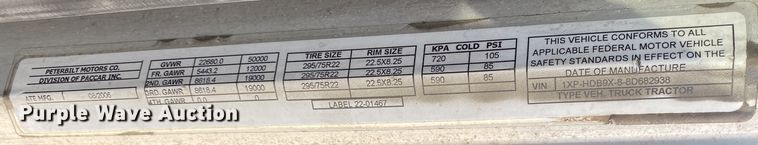 image for item DL7008 2008 Peterbilt 386  semi truck