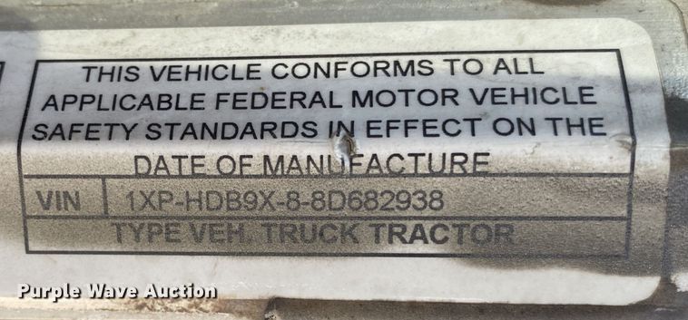 image for item DL7008 2008 Peterbilt 386  semi truck