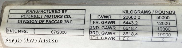 image for item DL7011 2001 Peterbilt 379  semi truck