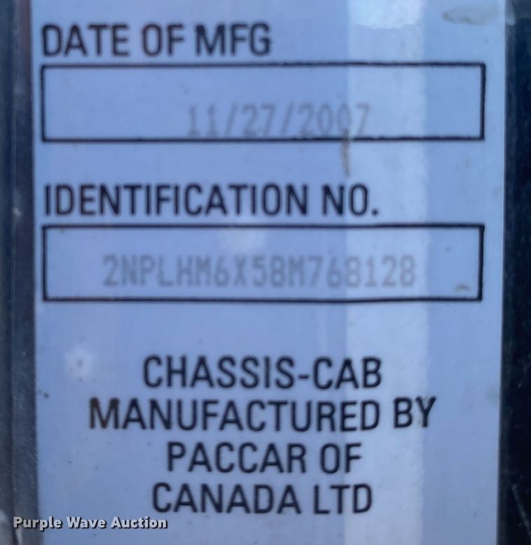 image for item DL7022 2008 Peterbilt 335  truck cab and chassis