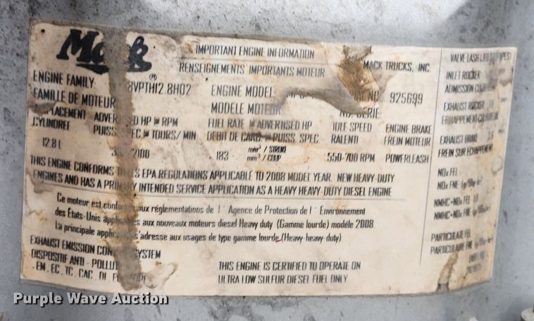 image for item KT9371 2009 Mack GU713  semi truck