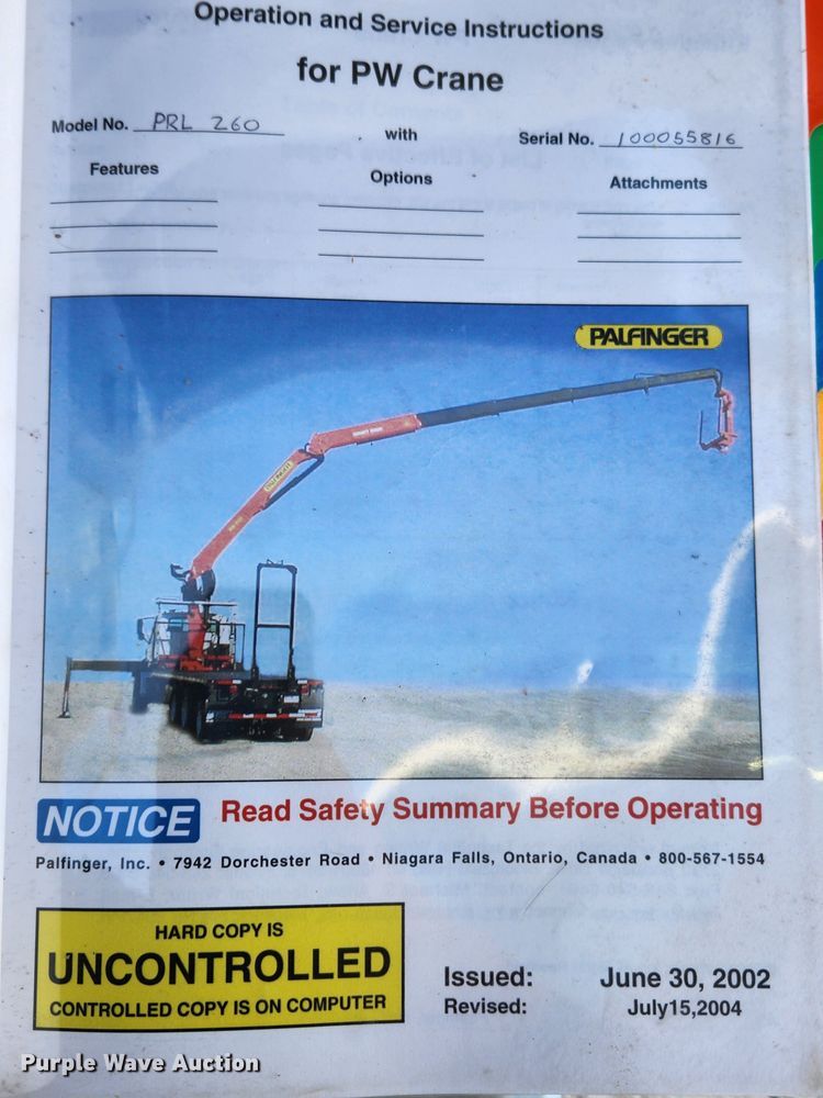 image for item KT9400 2007 Sterling L8500  crane truck