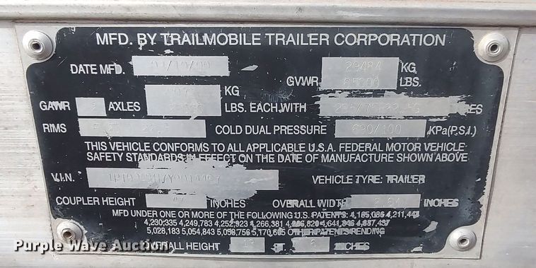 image for item LK9305 2000 Trailmobile  walking floor trailer