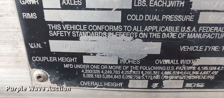 image for item LK9305 2000 Trailmobile  walking floor trailer