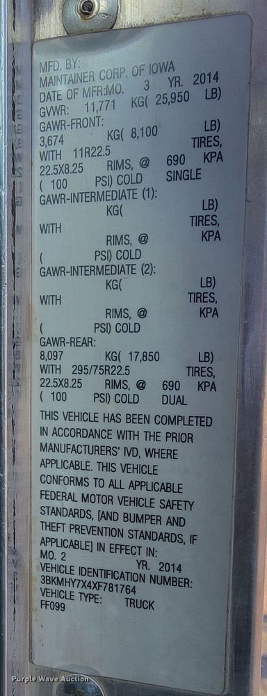 image for item ME9683 1999 Kenworth T300  truck cab and chassis