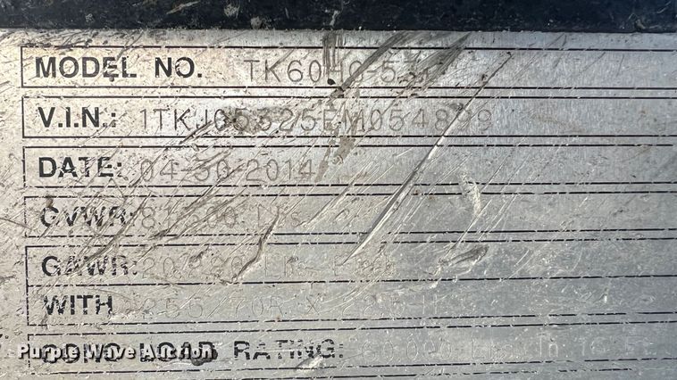 image for item MM9047 2014 Trail King TK60HG-53C  lowboy equipment trailer