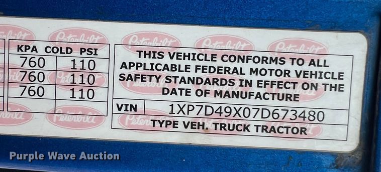 image for item MM9085 2007 Peterbilt 387  semi truck