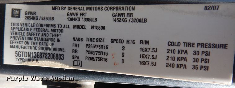 image for item DK7622 2007 Hummer H3  SUV