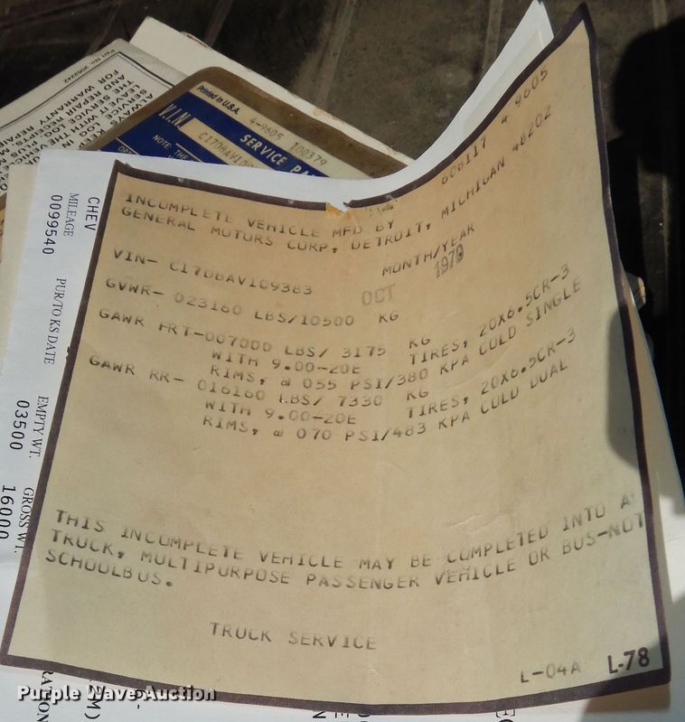 image for item DK7626 1980 Chevrolet C70  flatbed truck