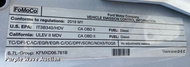 image for item DL7027 2019 Ford F250 Super Duty  SuperCab pickup truck